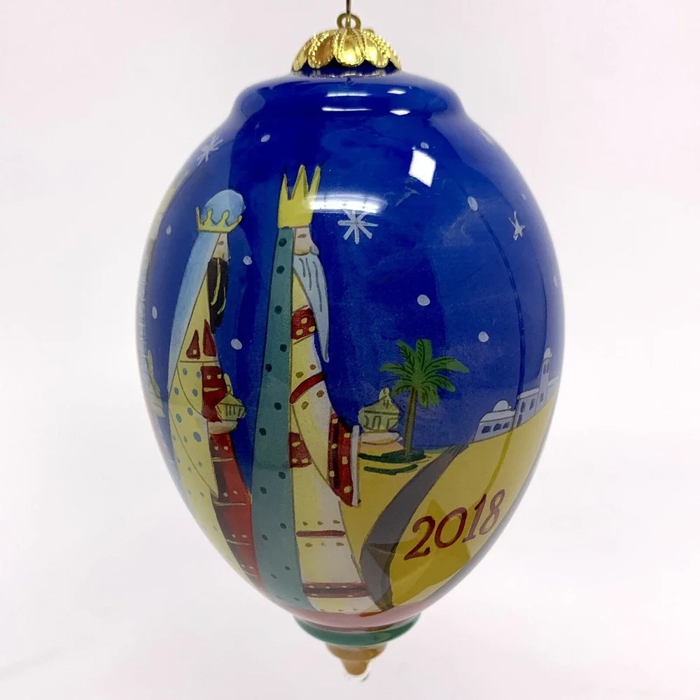 Pier 1 Nativity Christmas Ornament LI BIEN 2018 Manger Wise Men With Box